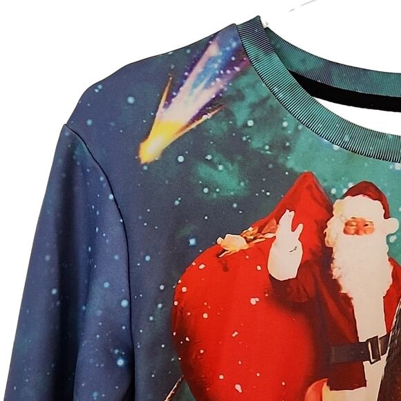 Funnycokid Santa/Dinosaur/Pizza Double-sided Sweatershirt - Picture 4 of 6